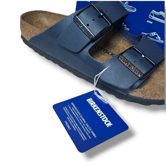 Birkenstock Shoes - BIRKENSTOCK Arizona Navy EU 37 Narrow Two-Strap Cork Sandal NEW in Box